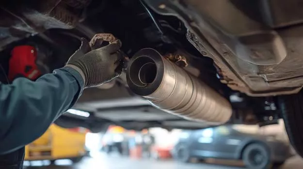 Prestataire pour réparation du pot d'échappement d'un 4x4 suite à un accident, Aléria, Garage Solidaire de la Plaine